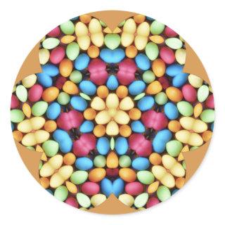 EASTER EGGS MULTICOLORED ~  CLASSIC ROUND STICKER