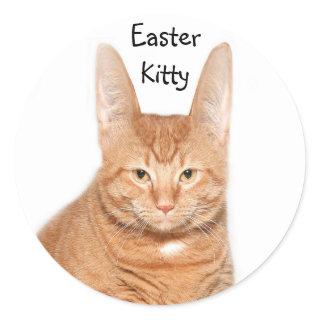 Easter kitty classic round sticker