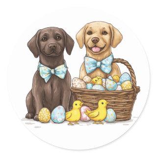 Easter Labrador Retriever Dogs Classic Round Sticker