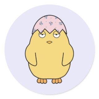 Easter Meh Chick 3 Classic Round Sticker