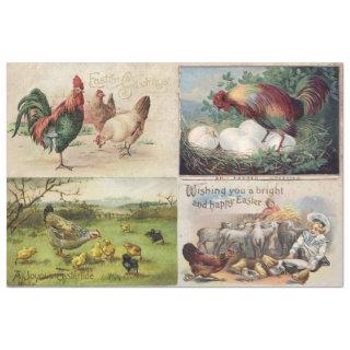 EASTER ON THE FARM VINTAGE GREETING CARDS TISSUE PAPER