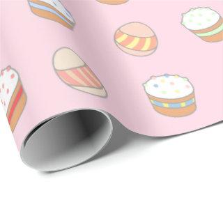 Easter Party Cakes and Eggs Cute Pattern Pink