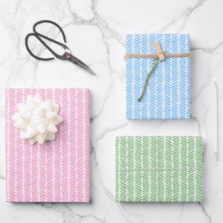 Easter Pink Blue Green White Zigzag Stripes Art  Sheets