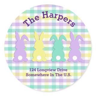 Easter Plaid Easter Classic Round Sticker