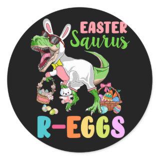 Easter Saurus R-eggs Dinosaurs Rex Bunny Christian Classic Round Sticker