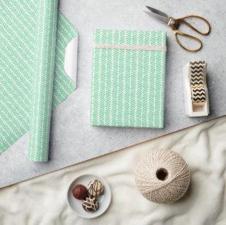 Easter Shamrock Mint Green White Zigzag Stripes