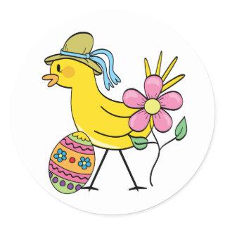 Easter Yellow Bird T-shirts and Gifts Classic Round Sticker