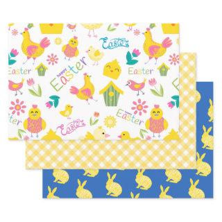 Easter Yellow Cute Chicks and Bunnies  Sheets