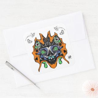 Eastern demon v1 square sticker