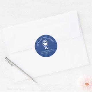 Eastern Illinois Panthers Paw Print & EIU Classic Round Sticker