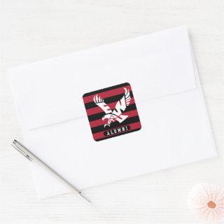 Eastern Washington University Alumni Stripes Square Sticker