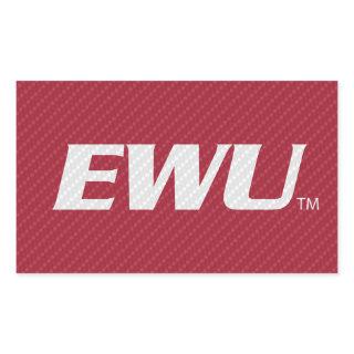 Eastern Washington University Carbon Fiber Rectangular Sticker