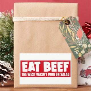Eat Beef The West Wasn't Won On Salad Funny Bumper Rectangular Sticker