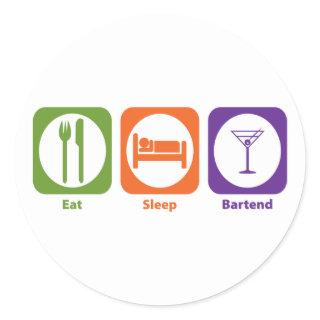 Eat Sleep Bartend Classic Round Sticker