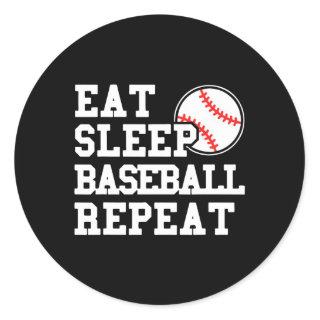 Eat Sleep Baseball Repeat Classic Round Sticker