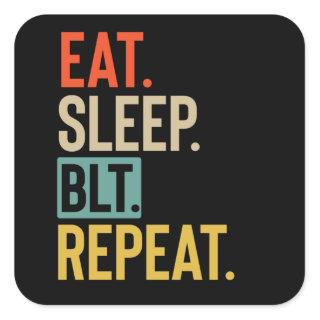Eat Sleep blt Repeat retro vintage colors Square Sticker