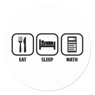 EAT, SLEEP, MATH CLASSIC ROUND STICKER