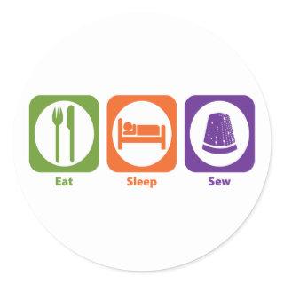 Eat Sleep Sew Classic Round Sticker
