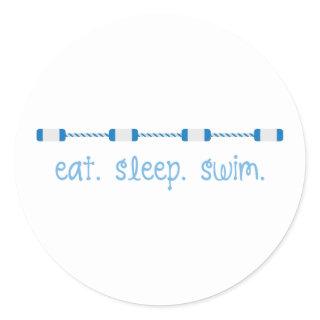 Eat Sleep Swim Classic Round Sticker