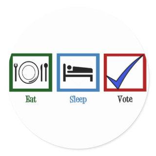 Eat Sleep Vote Classic Round Sticker