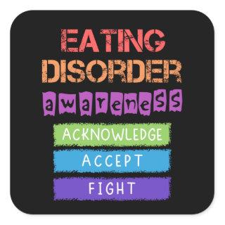 Eating disorder awareness square sticker