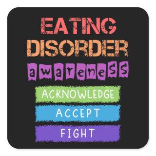 Eating disorder awareness square sticker