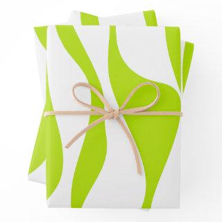 Ebb and Flow 4 in Lime Green and White  Sheets