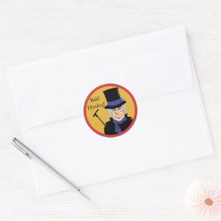 Ebenezer Scrooge Bah! Humbug! Classic Round Sticker