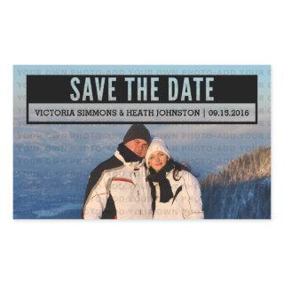 Ebony Modern Cut Out Save the Date Stickers