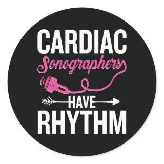 Echo Sonographer Cardiography Ultrasound Tech Card Classic Round Sticker