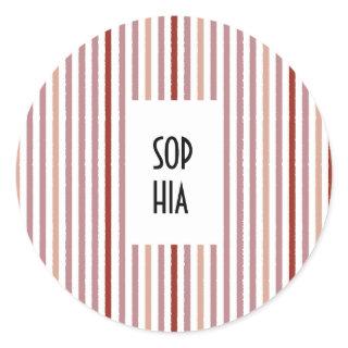 Echo Trails Round Stickers – Pink Stripes