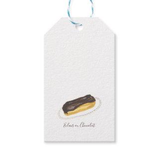 Éclair au Chocolat watercolor Gift Tags
