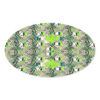 Eco Africa Motif – Nature-Inspired African Art Oval Sticker