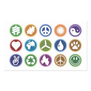 Eco Symbols Rectangular Sticker