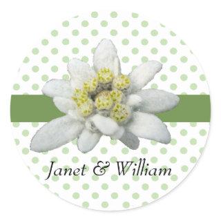 Edelweiss and Polka Dots Wedding Envelope Seal
