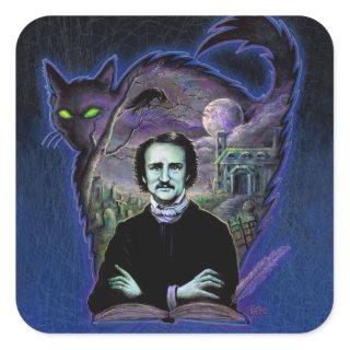 Edgar Allan Poe Gothic Square Sticker