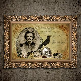 Edgar Allen Poe Victorian Halloween Collage Tissue Paper
