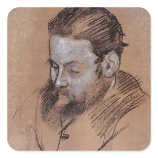 Edgar Degas | Portrait of Diego Martelli Square Sticker