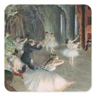 Edgar Degas | The Rehearsal of the Ballet on Stage Square Sticker