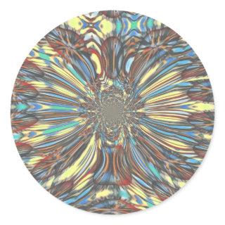 Edgy African Urban Pop Art Abstract Optical Design Classic Round Sticker