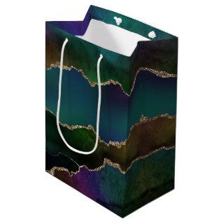 Edgy Agate | Dark Moody Jewel Tone Mystic Teal Medium Gift Bag