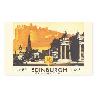 Edinburgh LNER Fine Vintage Travel Poster Rectangular Sticker