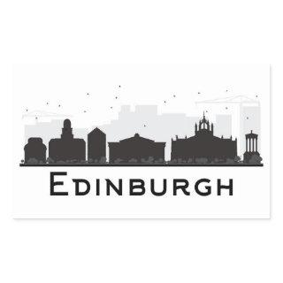 Edinburgh Scotland | Black and White Skyline Rectangular Sticker