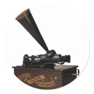 Edison Home Phonograph Classic Round Sticker