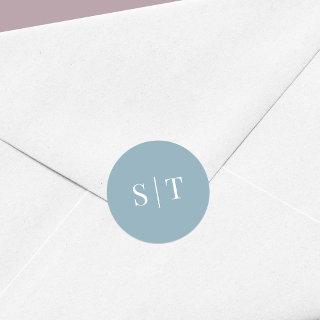 Editable Background Color Wedding Monogram Classic Round Sticker