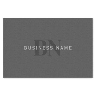 Editable Business Name (or any other text) Gray Tissue Paper