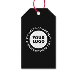 Editable Circular Text Template & Your Logo Gift Tags