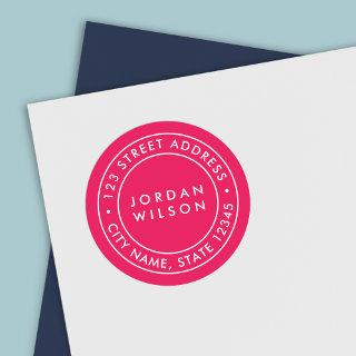 EDITABLE Color Round Double Border Return Address Classic Round Sticker