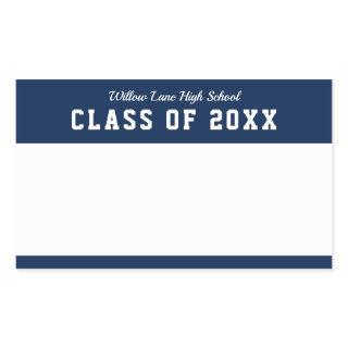 Editable Color Varsity Style Class Reunion Name Rectangular Sticker