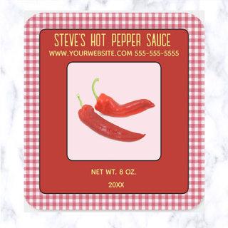 Editable Hot Pepper Sauce Square Sticker
